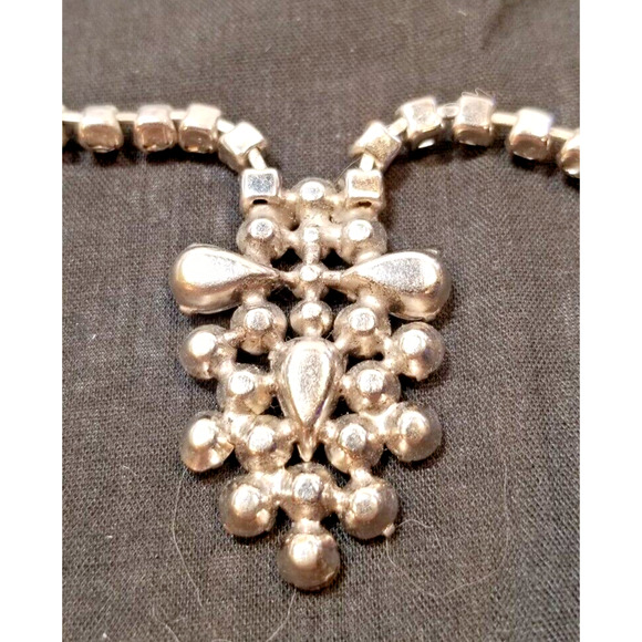 Garne Jewels Signed Rhinestone Choker Necklace 15" Vintage 1950's - Picture 6 of 8